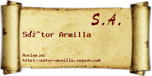 Sátor Armilla névjegykártya